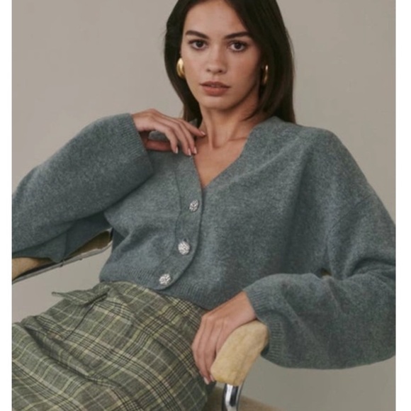 🌿|NWT| Reformation Val Easy Crop Wool Cardigan - Picture 2 of 10